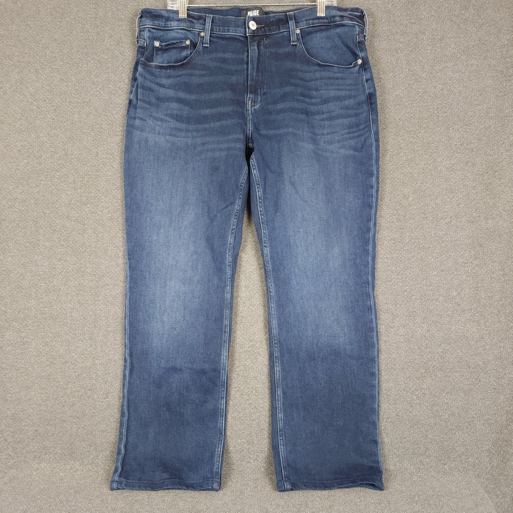 PAIGE Federal Dark Wash Stretch Straight Leg Jeans Men's Size 36